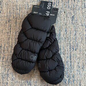 NWT New Outdoor Research Black Coldfront Down Mitts Size Medium